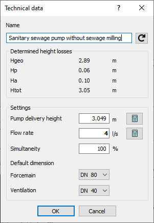 Technical data lifting station Linear Revit