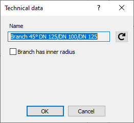 Dialog technical data Linear Revit