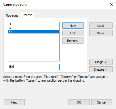 Dialog Name pipe runs Linear Revit