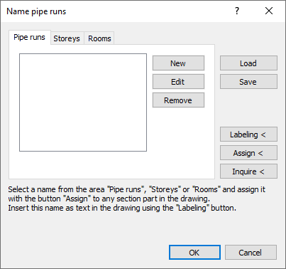 Naming pipe runs dialog