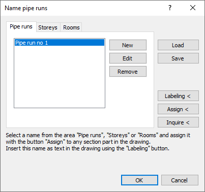 Naming pipe runs dialog