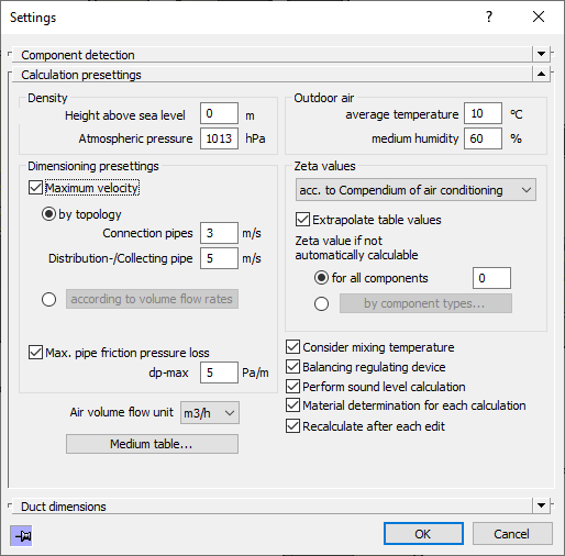 Dialog settings Linear Revit