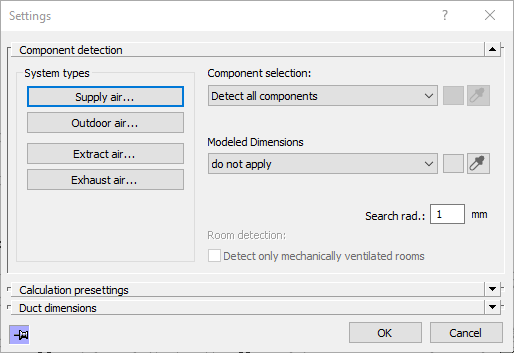 Dialog settings Linear Revit