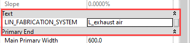 Fabrication parameter Linear Revit