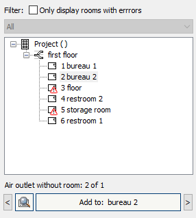 Search rooms room overview Linear Revit