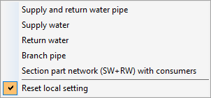 Context menu Linear Pipes