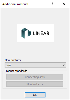 Additional material dialog Linear