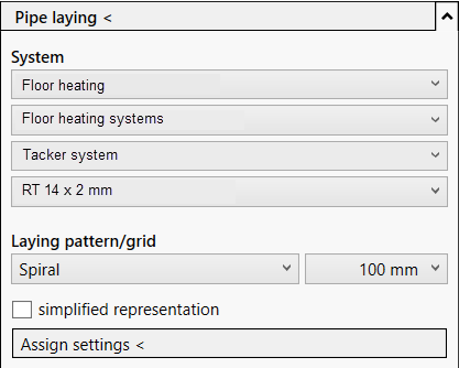 Pipe laying panel heating cooling Linear Revit