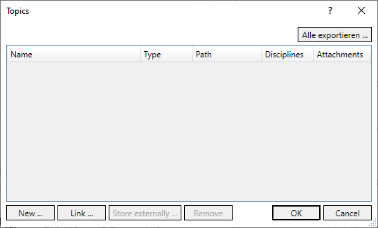 Topics dialog Linear Revit