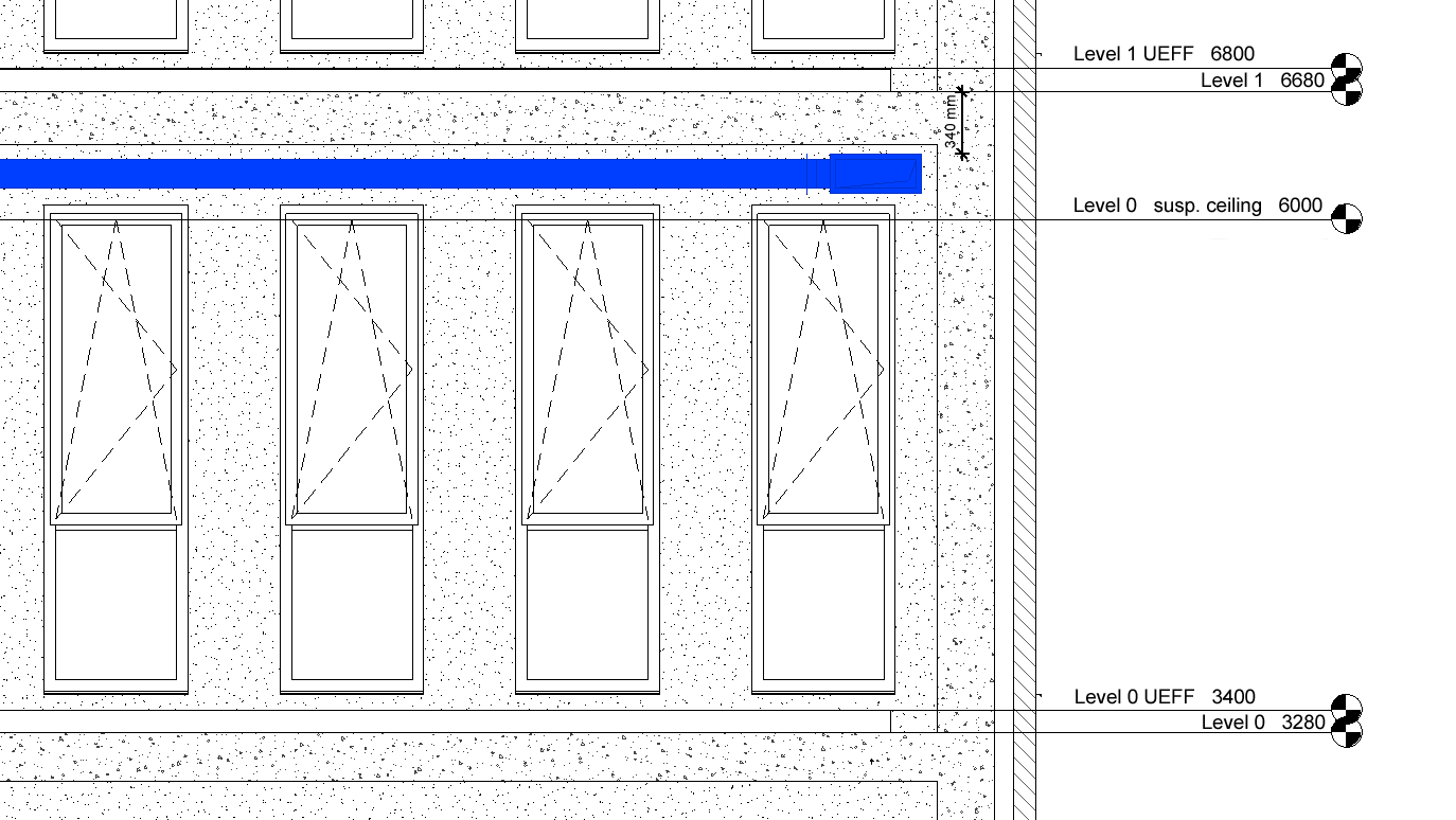 Sections construction level Linear Revit