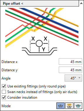 Pipe offset Linear Revit