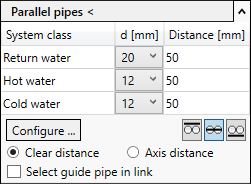 Parallel pipes Linear Revit