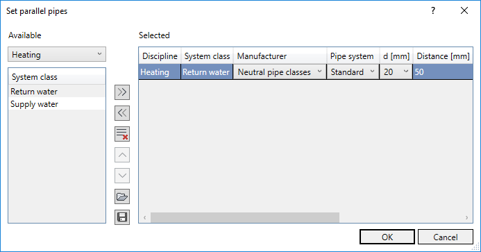 Set parallel pipes Linear Revit