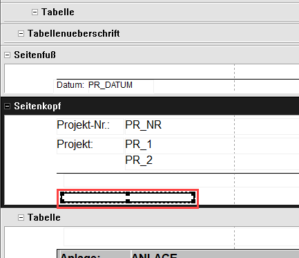 Text field Linear Report Edit