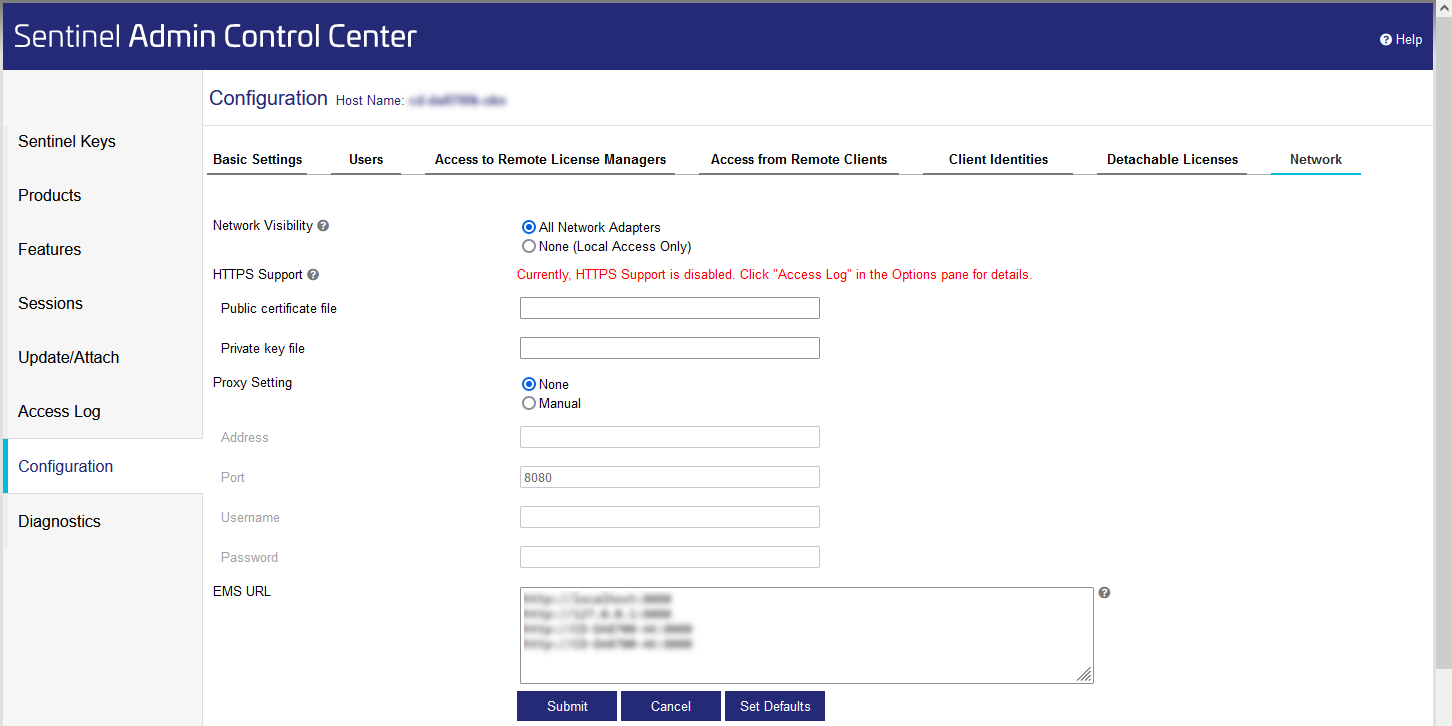 Sentinel Admin control center Linear Installation