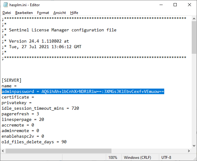 Hasp ini file Linear Admin