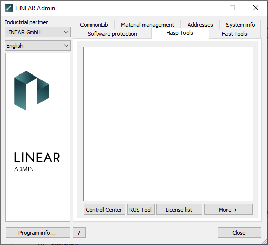 Hasp tools LINEAR Admin