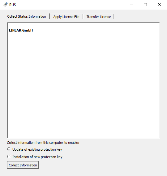 Hasp RUS dialog Linear Admin