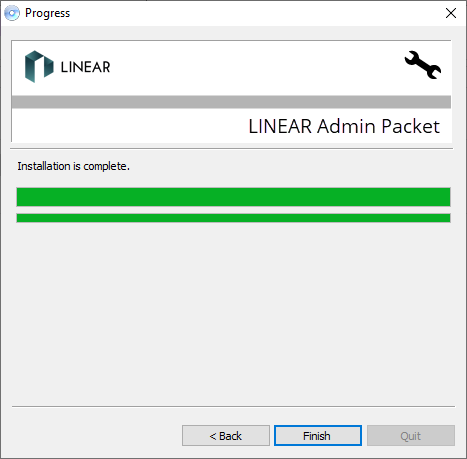 Dialog progression Linear Admin