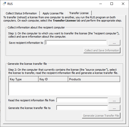 RUS softlock transfer Linear Admin