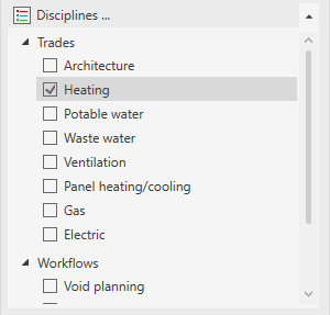 Project tab disciplines Linear Revit