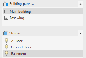 Building parts dialog Linear Revit