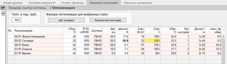 Оптимизация панельного отопления LINEAR Building
