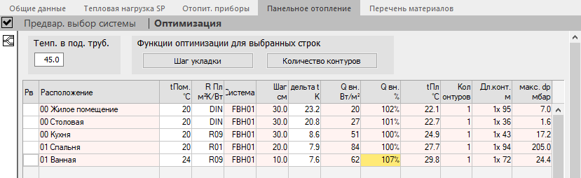 Оптимизация панельного отопления LINEAR Building