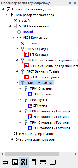 Панельное отопление Просмотр ветви трубопровода LINEAR Building